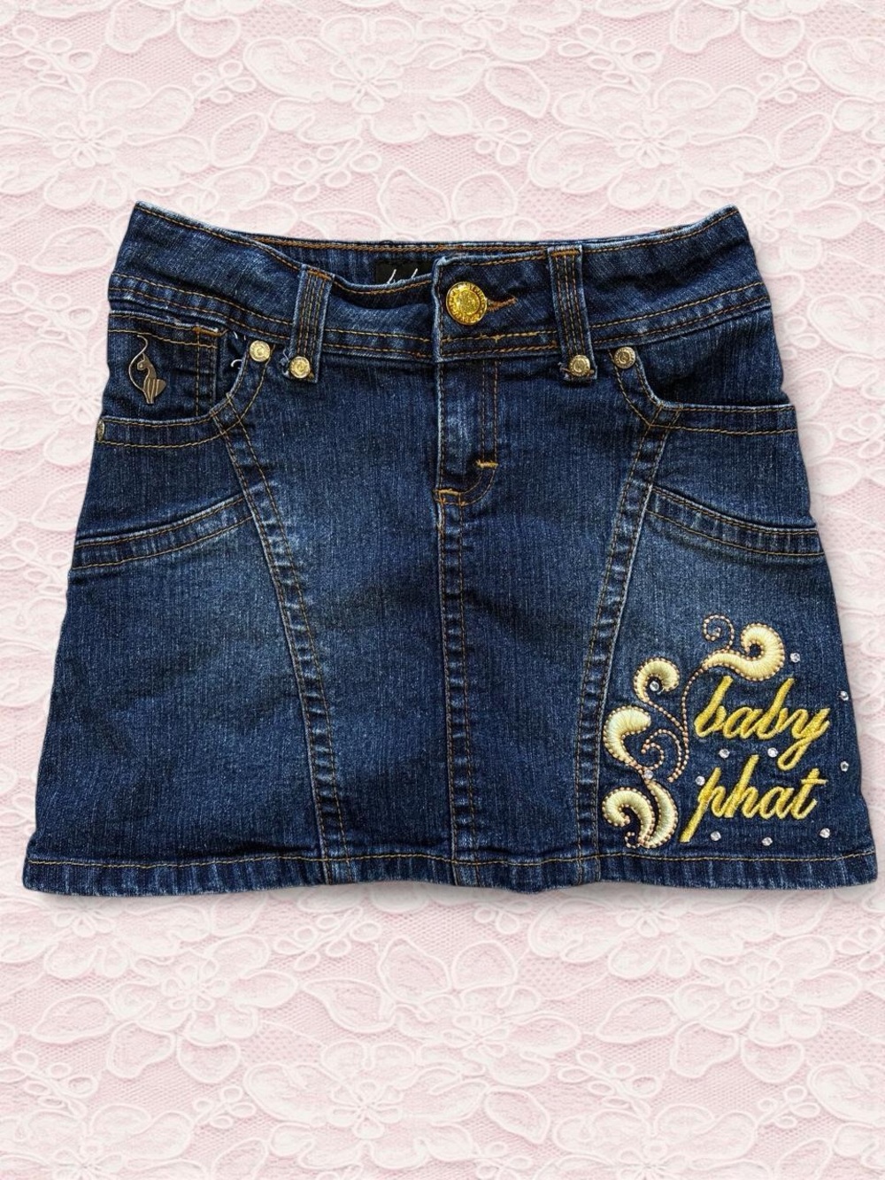 Vintage Baby Phat Girlz (kids) denim mini skirt size 7